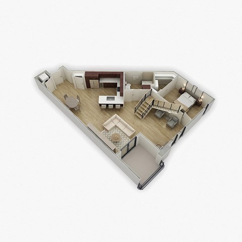 Floor plan for 2 beds, 2 baths, 1278 sqft